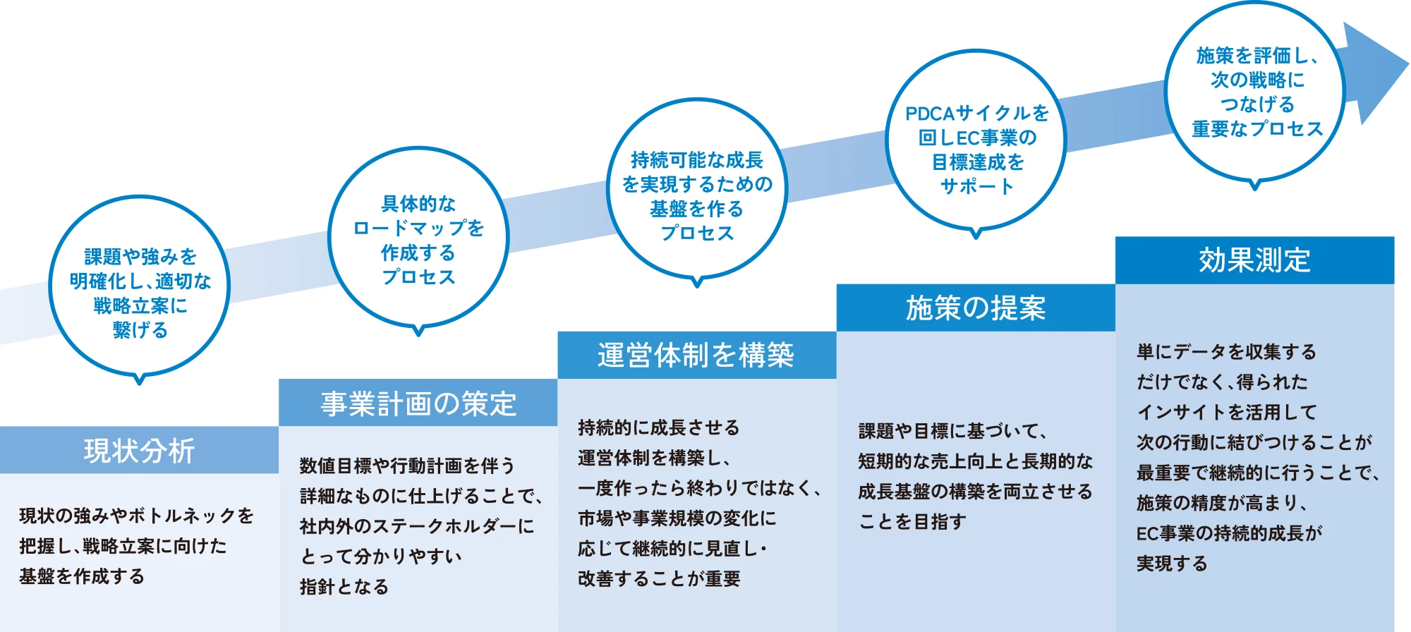 包括的な戦略とスムーズな進行